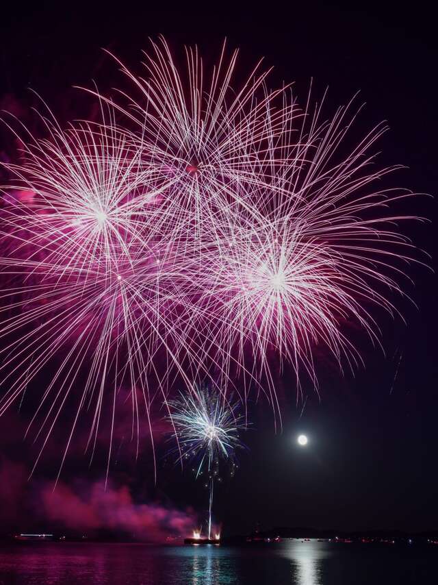 Fireworks in Hyeres' port
